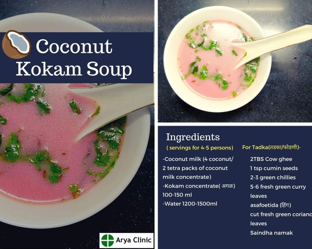 Coconut Kokam Soup ( Hot Solkadhi गरम सोलकढी नारळाचे सार) Famous recipe from Goa
