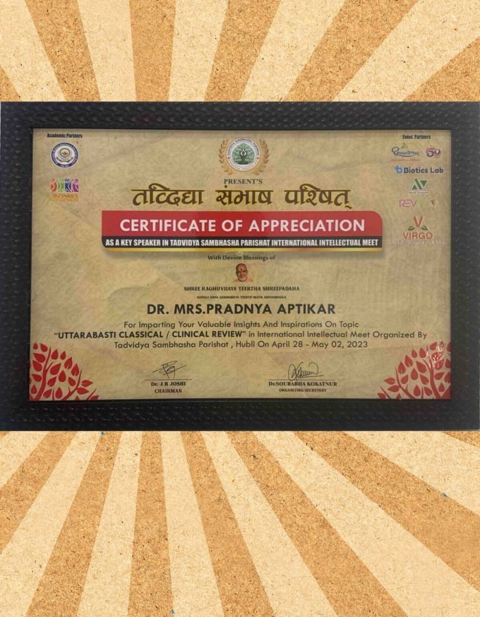 Certificate of Appreciation at International Intellectual Meet